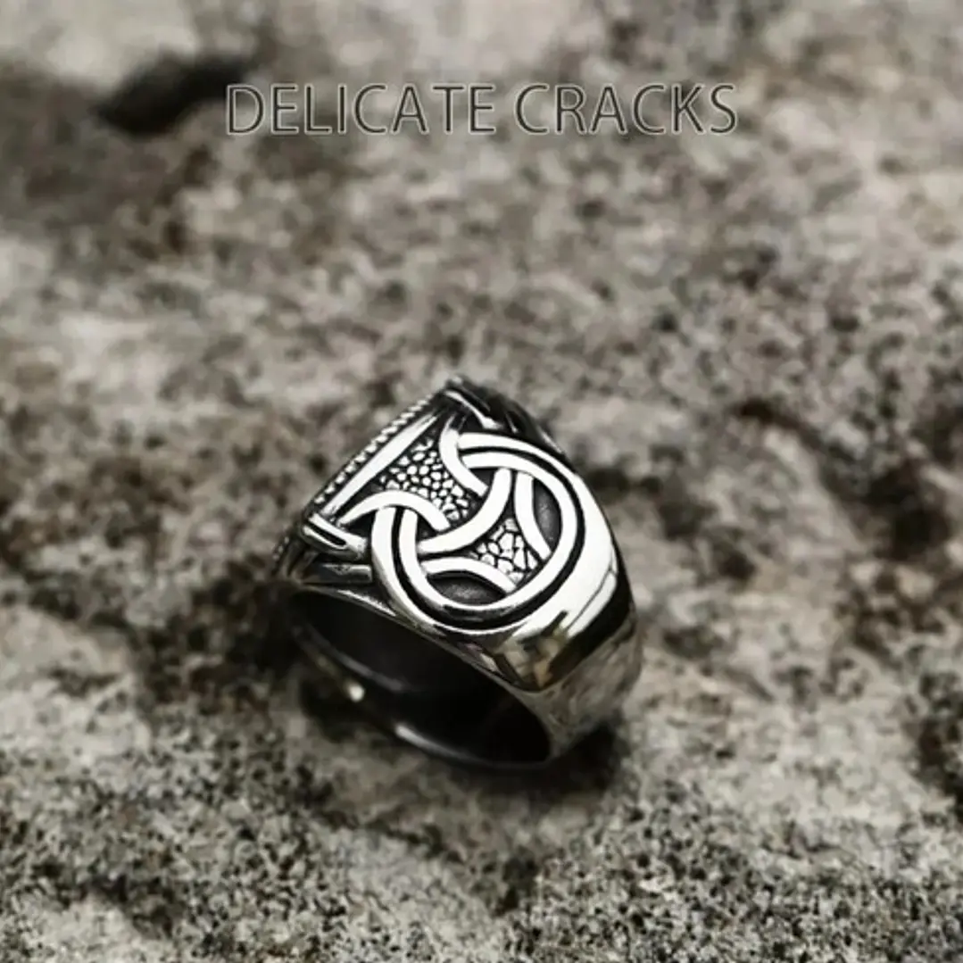 Anillo Vikingo Runa Vegvísir, Acero Inoxidable, Hombre 6