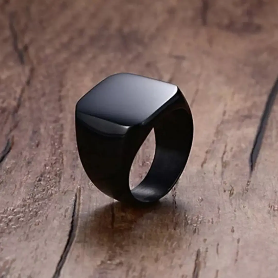 Anillo Black Square, Acero Inoxidable, Hombre 3