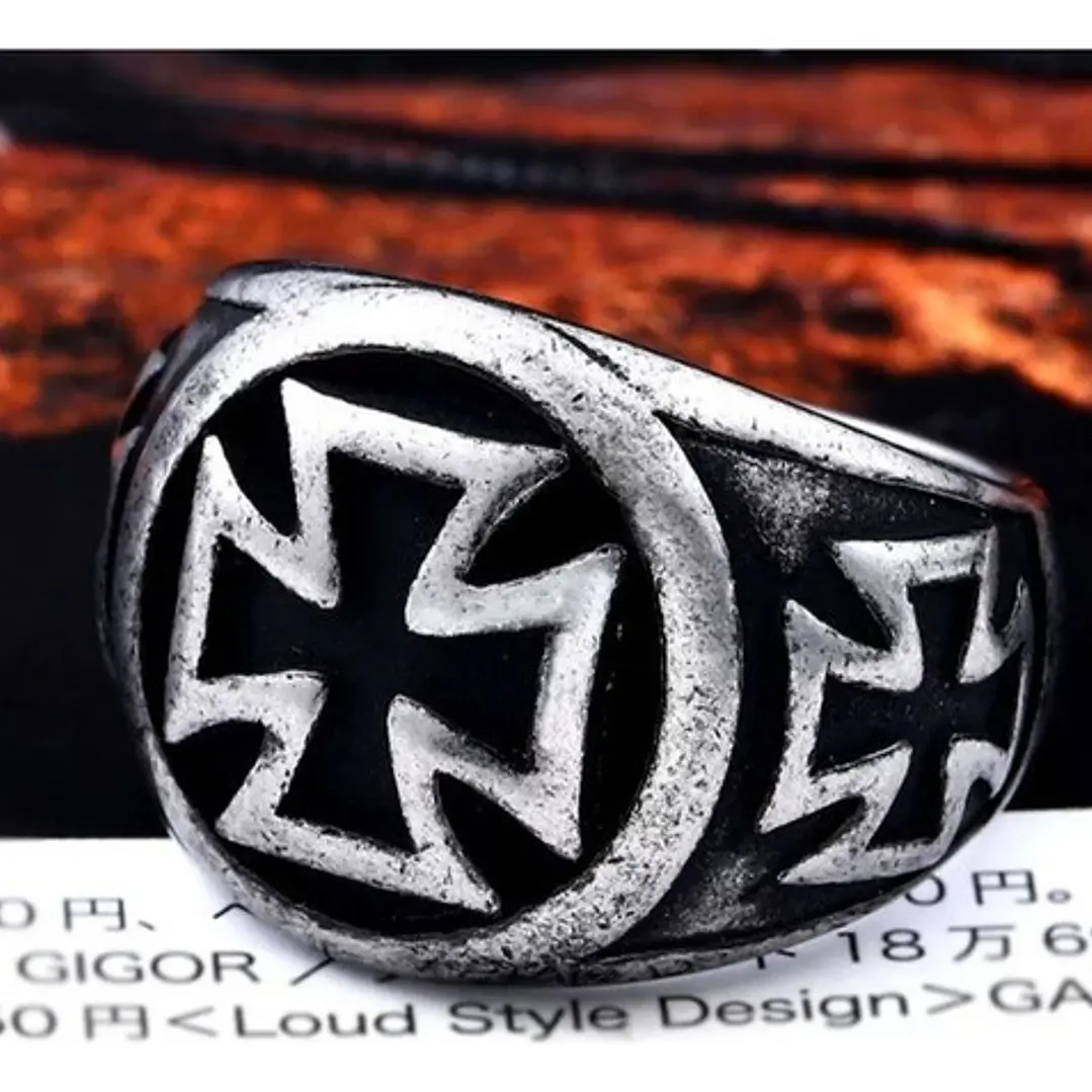 Anillo Cruz De Malta, Acero Inoxidable, Hombre 3
