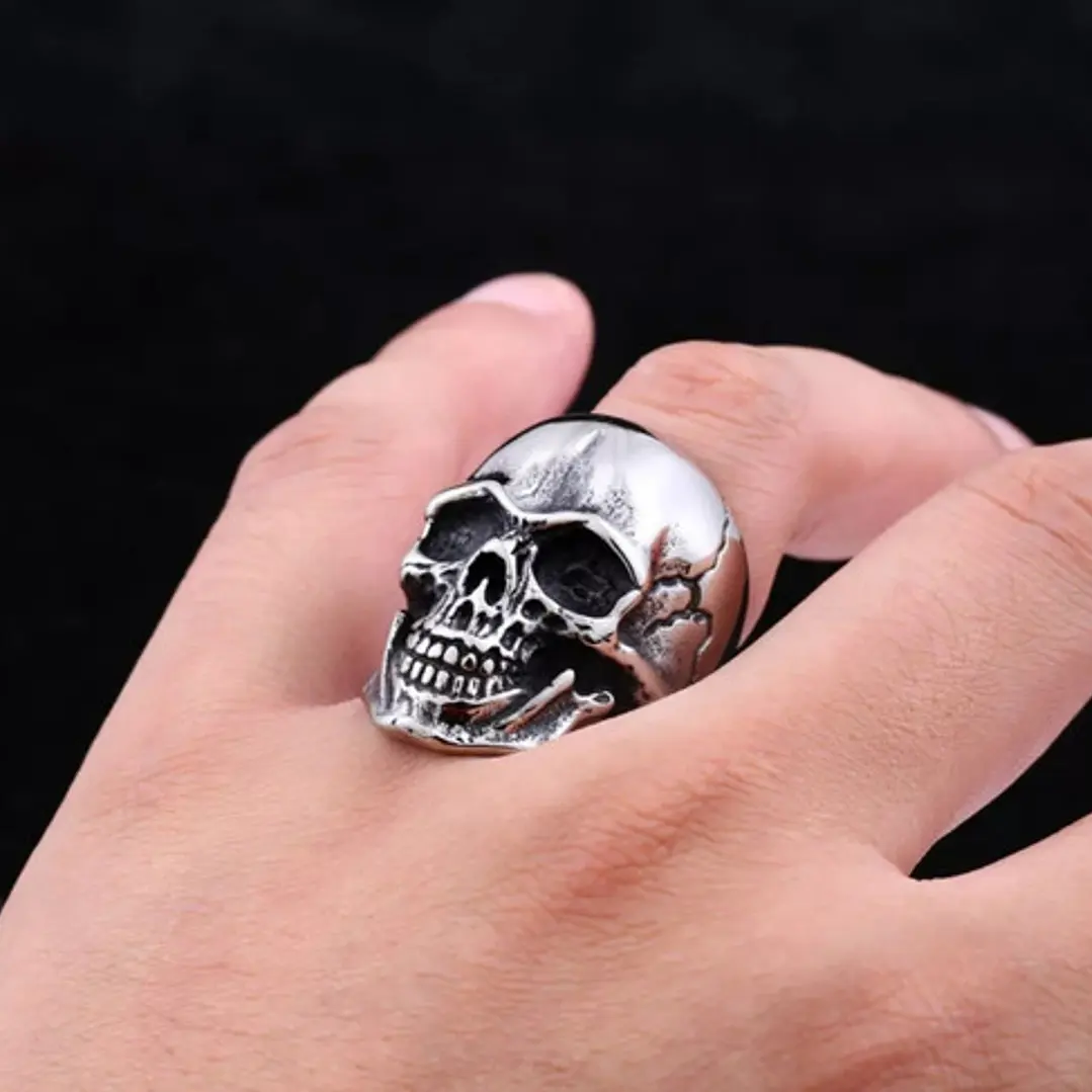 Anillo Big Skull, Acero Inoxidable, Unisex 2