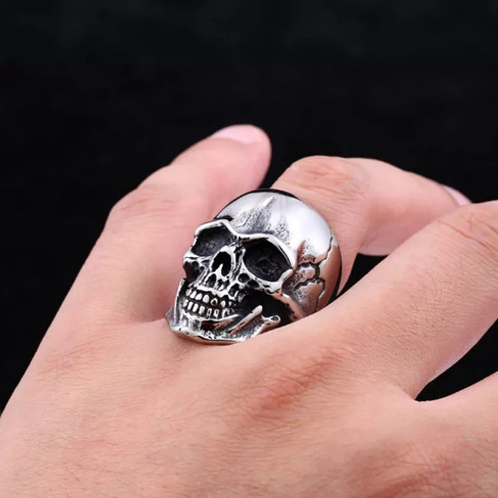 Anillo Big Skull, Acero Inoxidable, Unisex 2