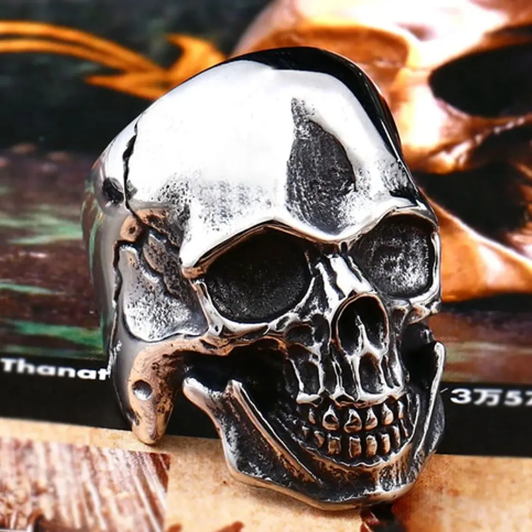 Anillo Big Skull, Acero Inoxidable, Unisex 5