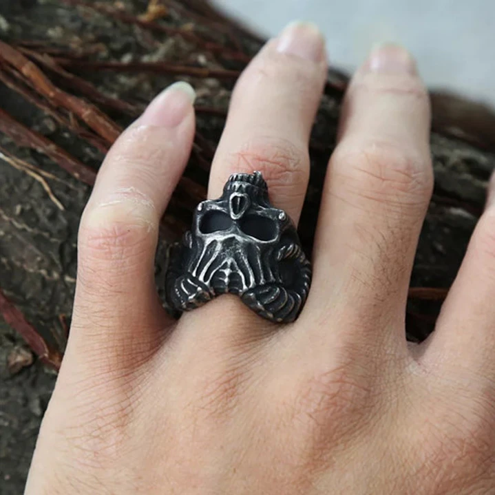 Anillo Hell Skull, Acero Inoxidable, Unisex 2