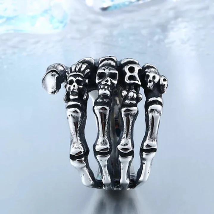 Anillo Skull Hand, Acero Inoxidable, Unisex 3