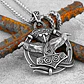 Collar Vikingo Mjölnir Cuervos De Odín, Acero Inox., Hombre - Miniatura 3