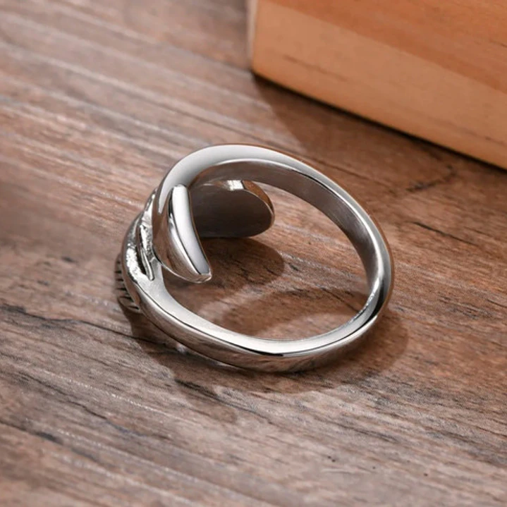 Anillo Pluma Flecha, Acero Inoxidable, Hombre 4