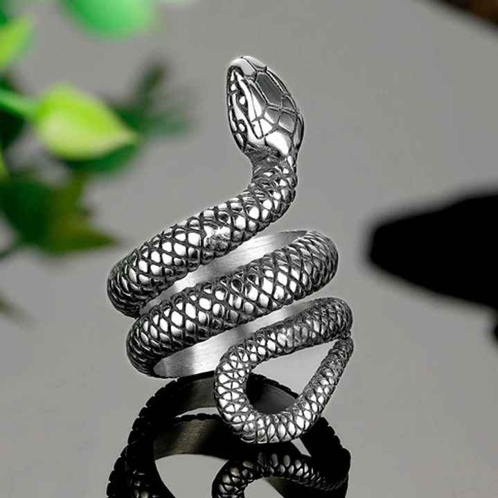 Anillo Serpiente Amaru, Acero Inoxidable, Unisex 2