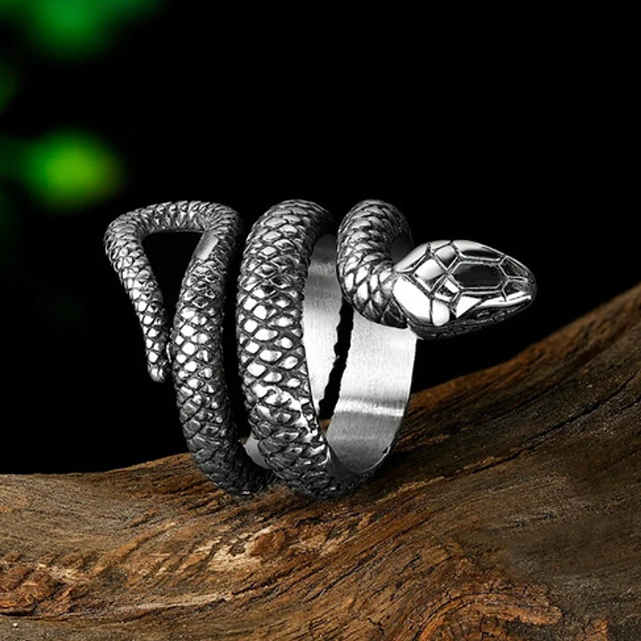 Anillo Serpiente Amaru, Acero Inoxidable, Unisex 4