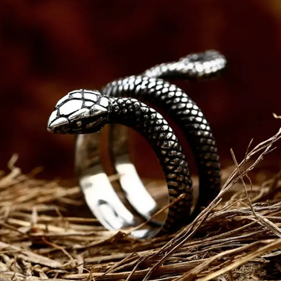Anillo Serpiente Amaru, Acero Inoxidable, Unisex 5