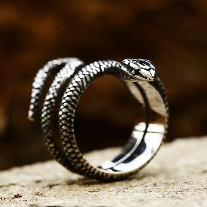 Anillo Serpiente Amaru, Acero Inoxidable, Unisex 7