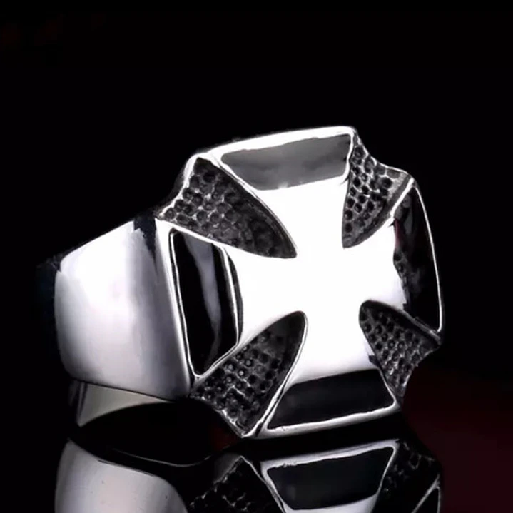 Anillo Cruz De Malta, Acero Inoxidable, Unisex 3