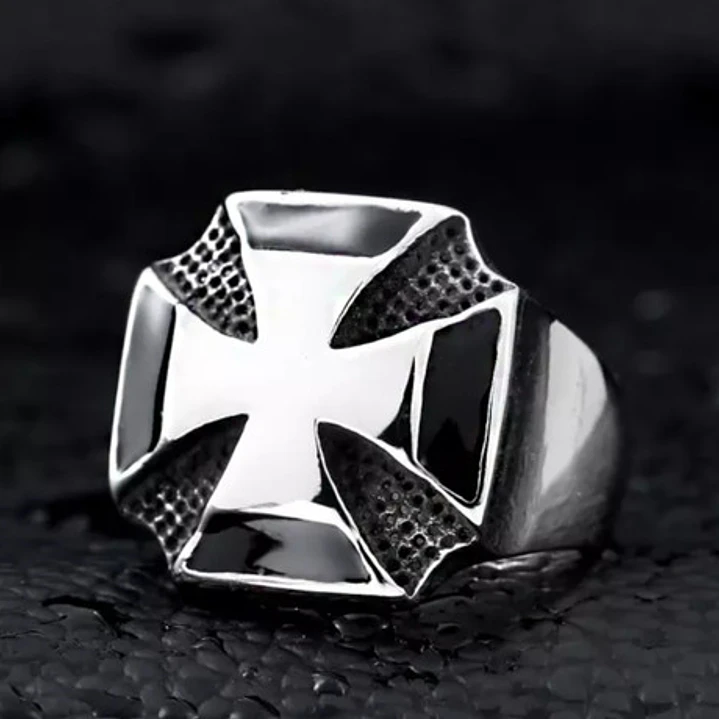 Anillo Cruz De Malta, Acero Inoxidable, Unisex 2