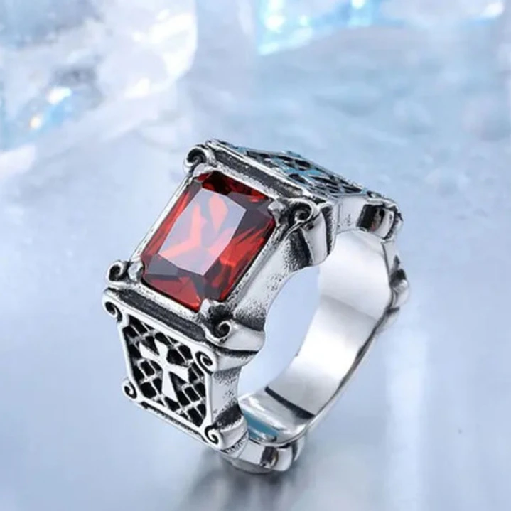 Anillo Red And Cross, Acero Inoxidable, Unisex 2