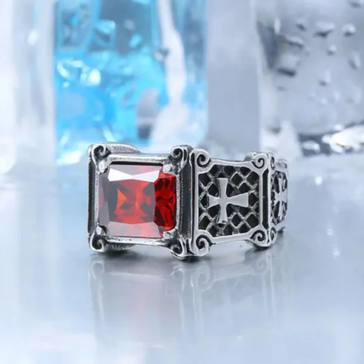 Anillo Red And Cross, Acero Inoxidable, Unisex 3