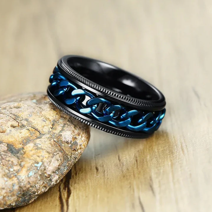 Anillo Blue Chain, Acero Inoxidable, Unisex 2