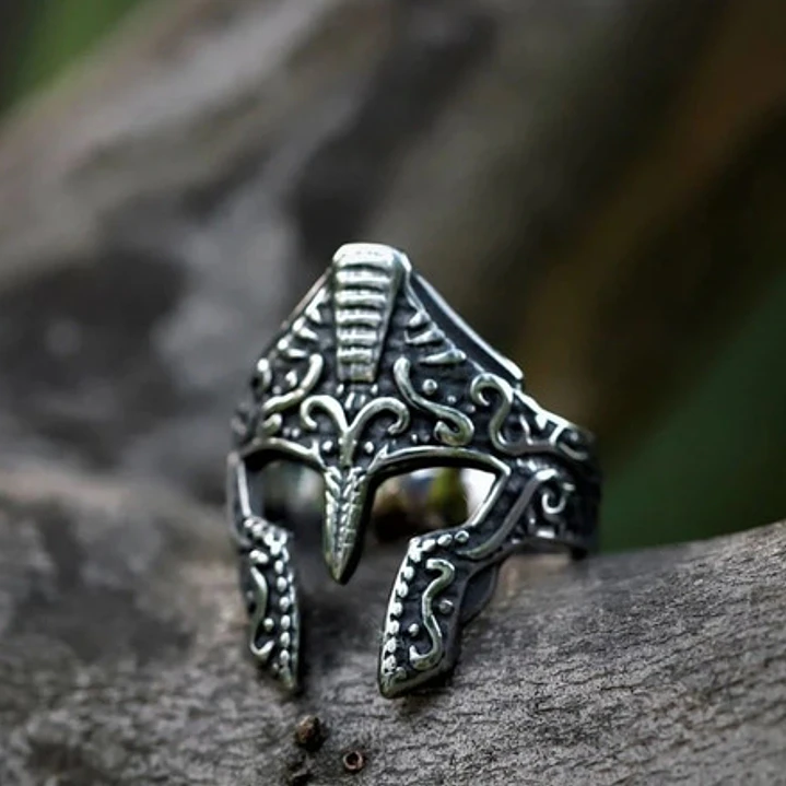 Anillo Casco De Caballero, Acero Inoxidable, Hombre 4