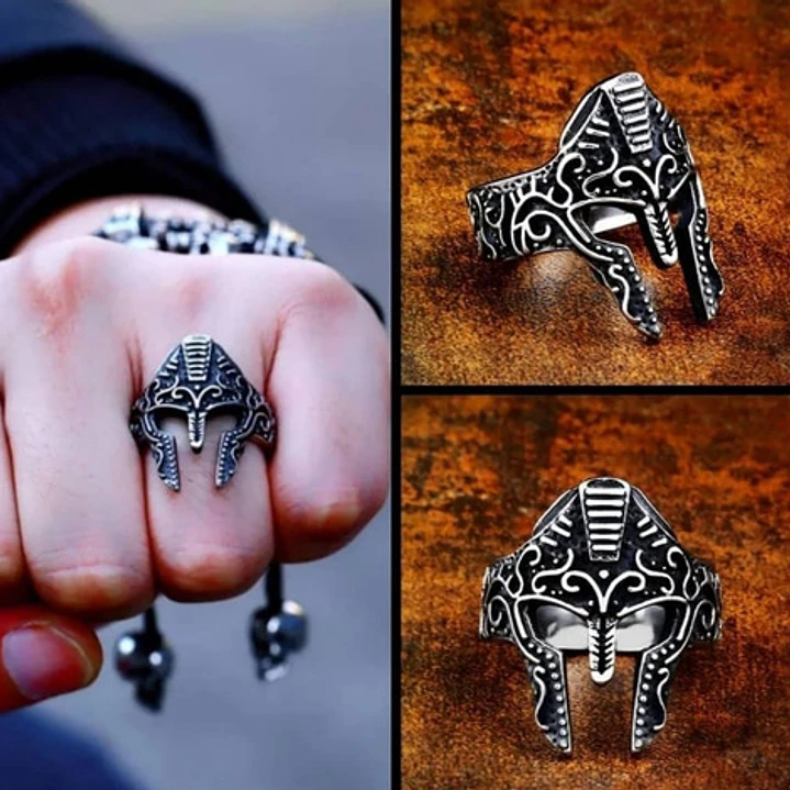 Anillo Casco De Caballero, Acero Inoxidable, Hombre 5