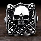 Anillo Calavera Tachas, Acero Inoxidable - Miniatura 2