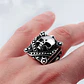 Anillo Calavera Tachas, Acero Inoxidable - Miniatura 3