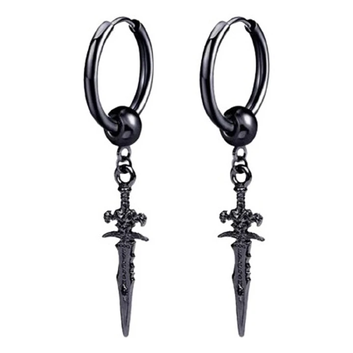 Aros Piercing Espada, Oreja Con Perforación, Acero, Hombre 1