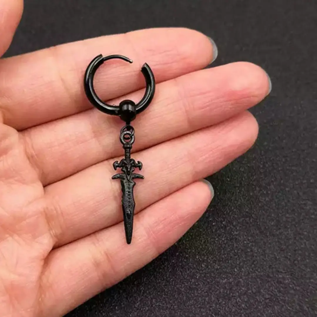 Aros Piercing Espada, Oreja Con Perforación, Acero, Hombre 2