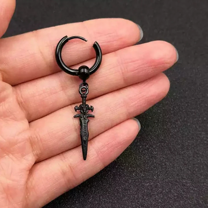 Aros Piercing Espada, Oreja Con Perforación, Acero, Hombre 2