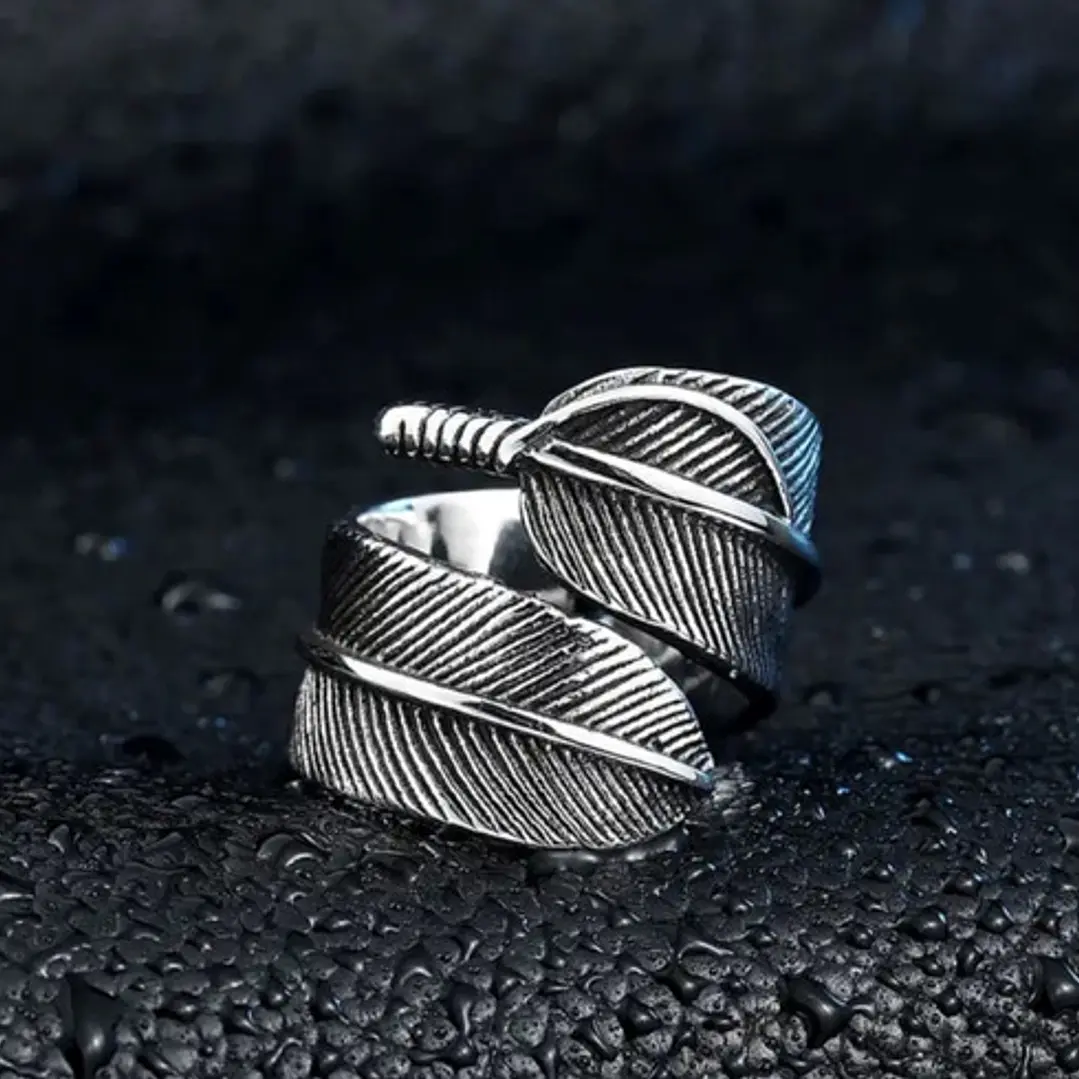 Anillo Big Plume, Acero Inoxidable, Hombre 5