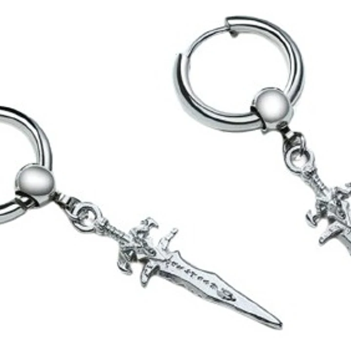 Aros Piercing Espada, Oreja Con Perforación, Acero, Hombre 3