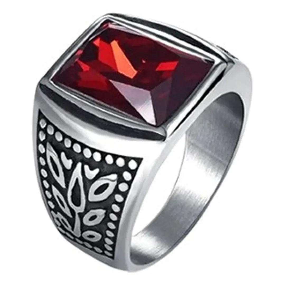 Anillo Nápoles Red, Acero Inoxidable, Hombre 1