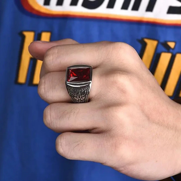 Anillo Nápoles Red, Acero Inoxidable, Hombre 2