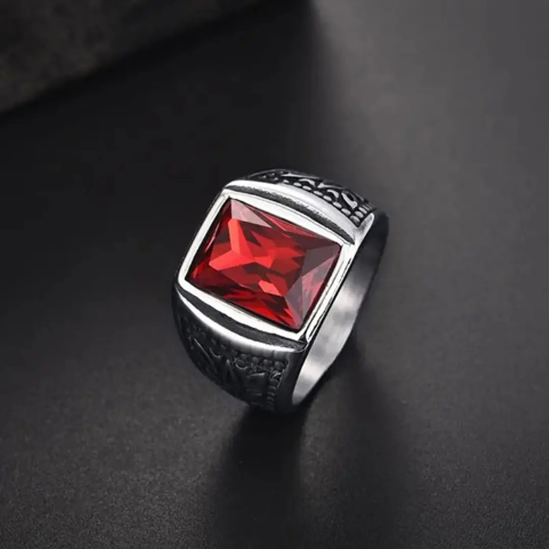 Anillo Nápoles Red, Acero Inoxidable, Hombre 3