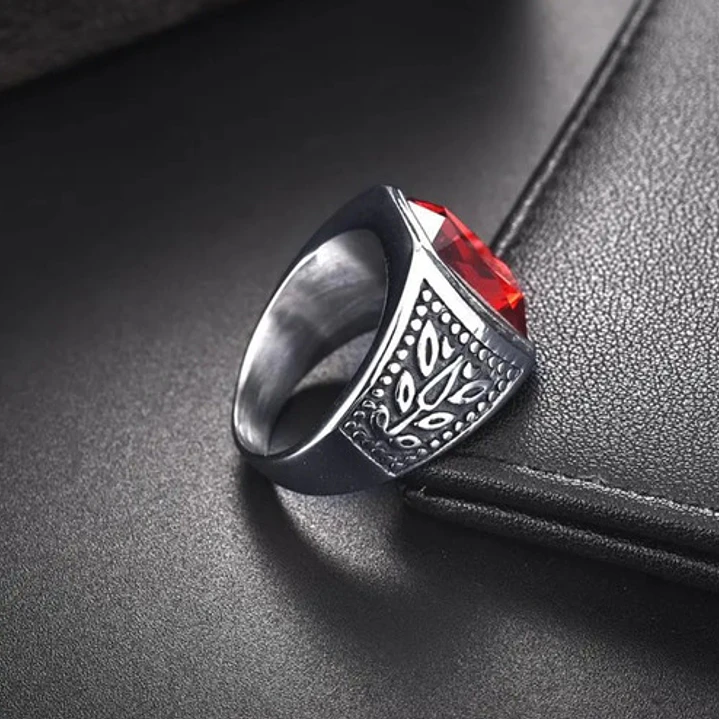 Anillo Nápoles Red, Acero Inoxidable, Hombre 4