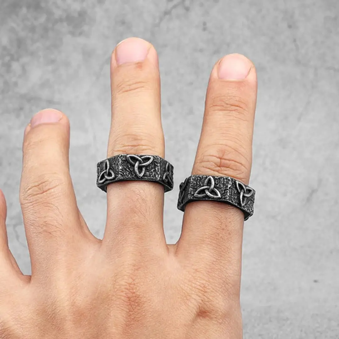 Anillo Nudo Celta, Acero Inoxidable Vintage, Hombre 2