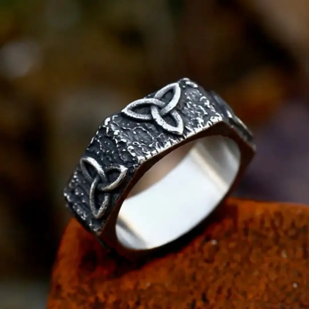Anillo Nudo Celta, Acero Inoxidable Vintage, Hombre 5