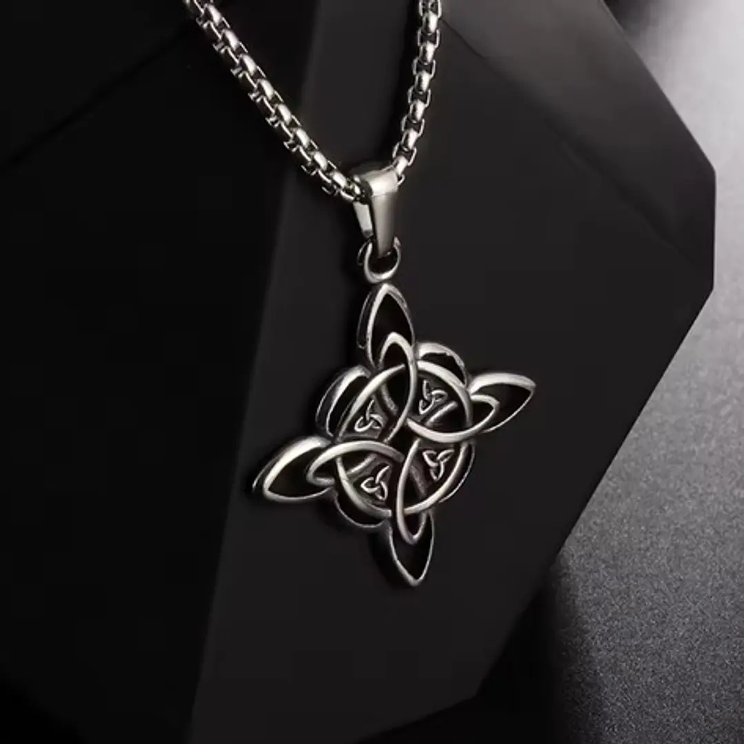 Collar Nudo Celta Mujer, Acero Inoxidable 7