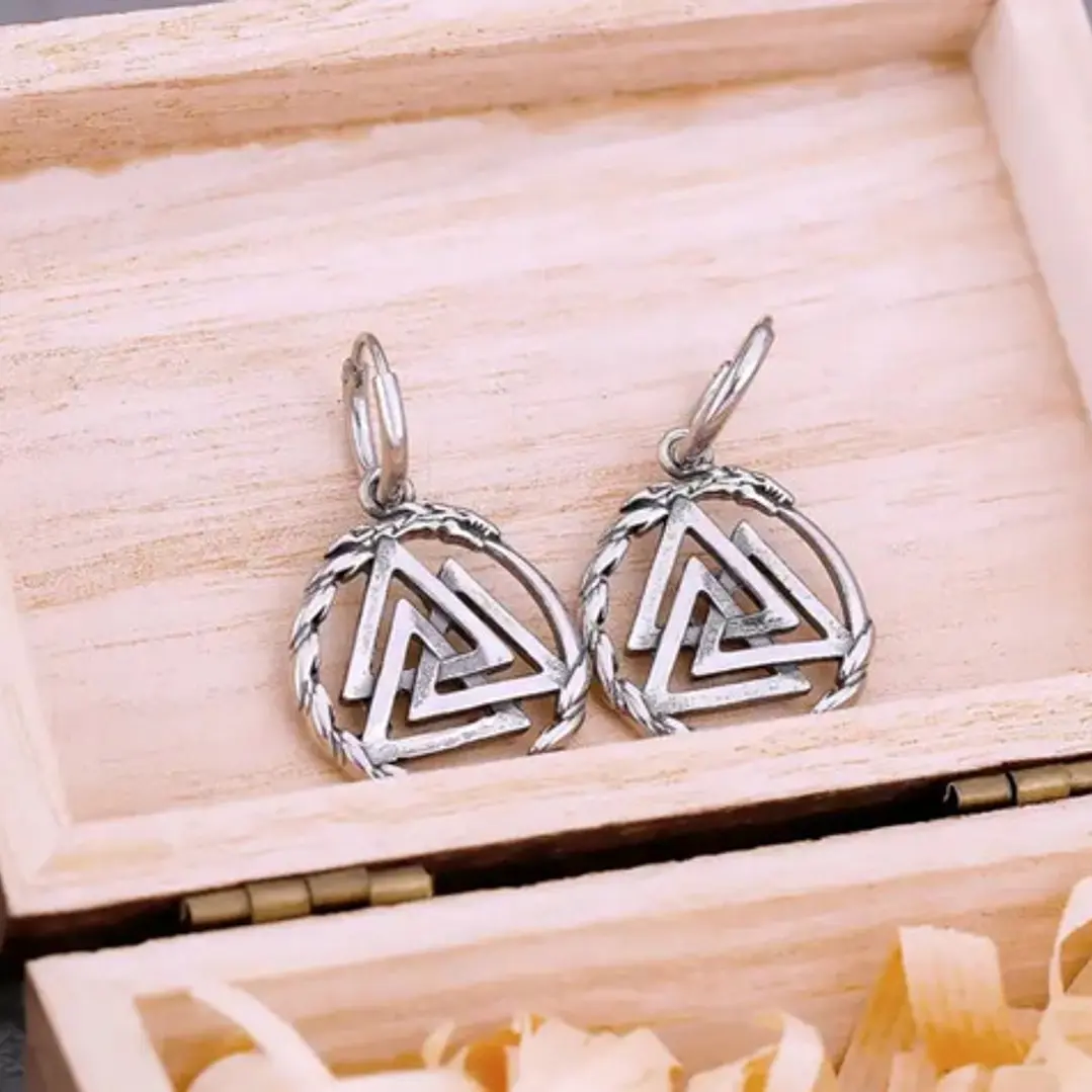 Aros Vikingos Valknut Dragón, Acero Inoxidable 3