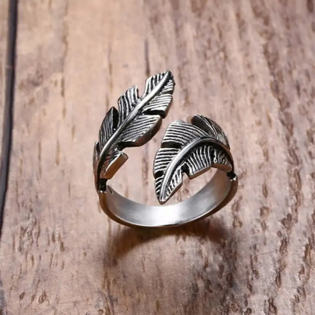 Anillo Pluma, Acero Inoxidable, Para Hombre 3