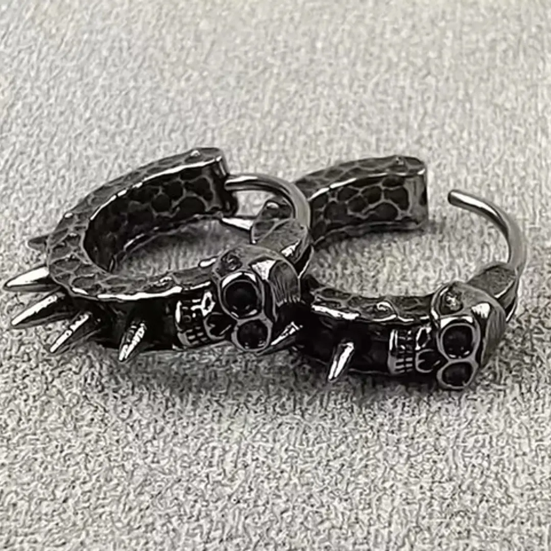 Aros Piercing Punk Rock Calavera, Acero Inoxidable, Unisex 2