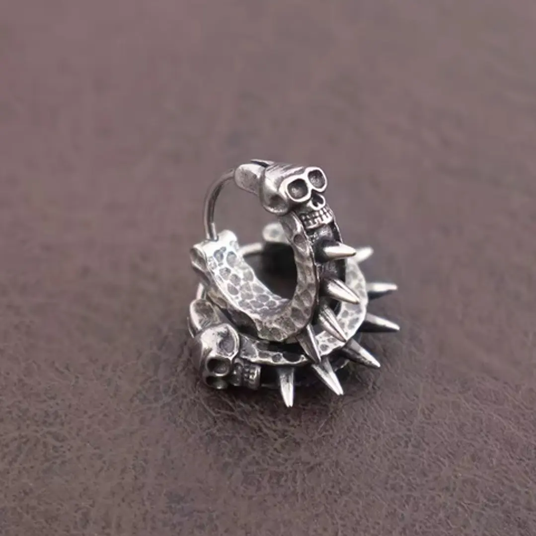 Aros Piercing Punk Rock Calavera, Acero Inoxidable, Unisex 6