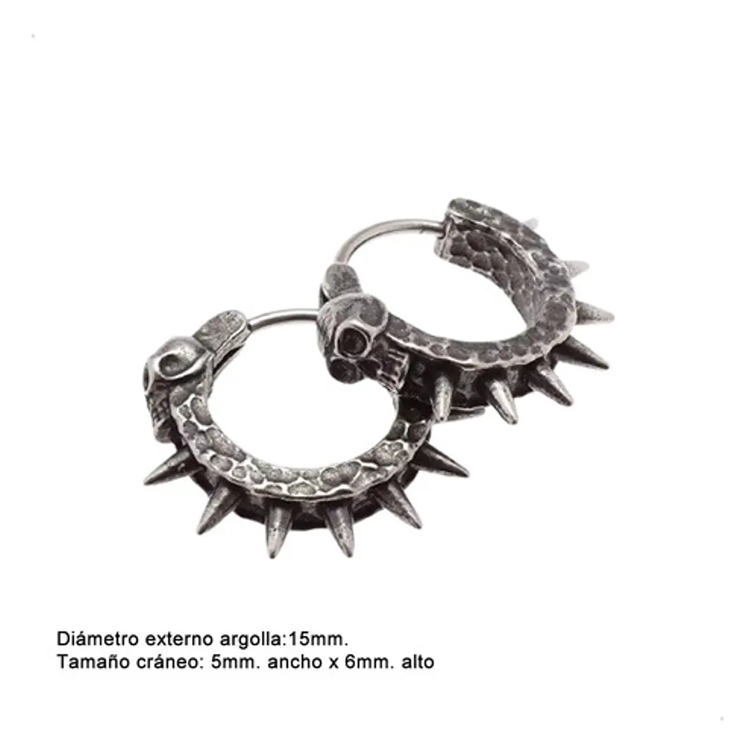 Aros Piercing Punk Rock Calavera, Acero Inoxidable, Unisex 9