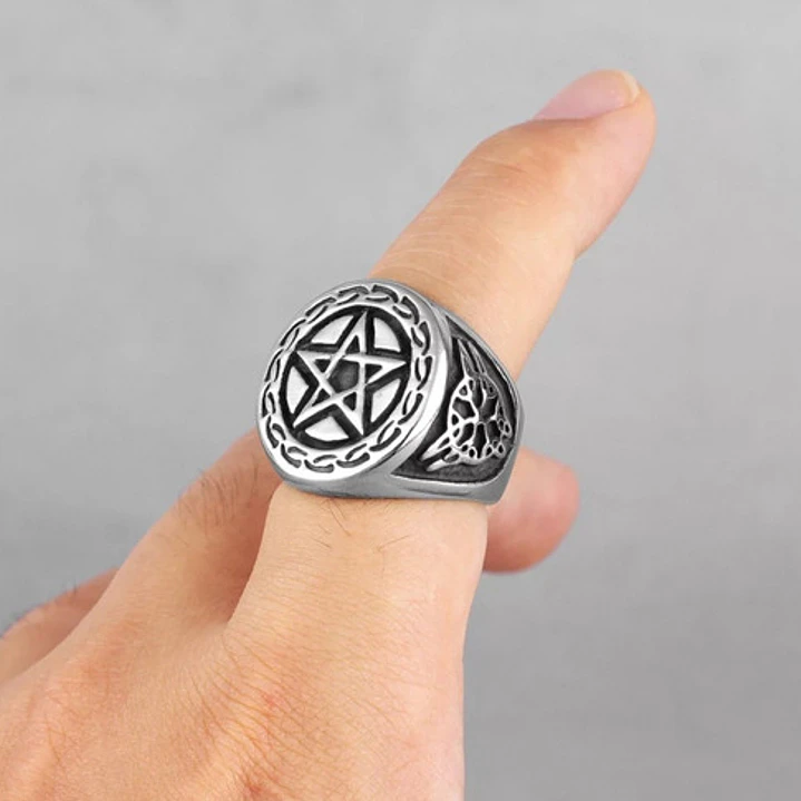 Anillo Pentagrama, Acero Inoxidable, Hombre 5