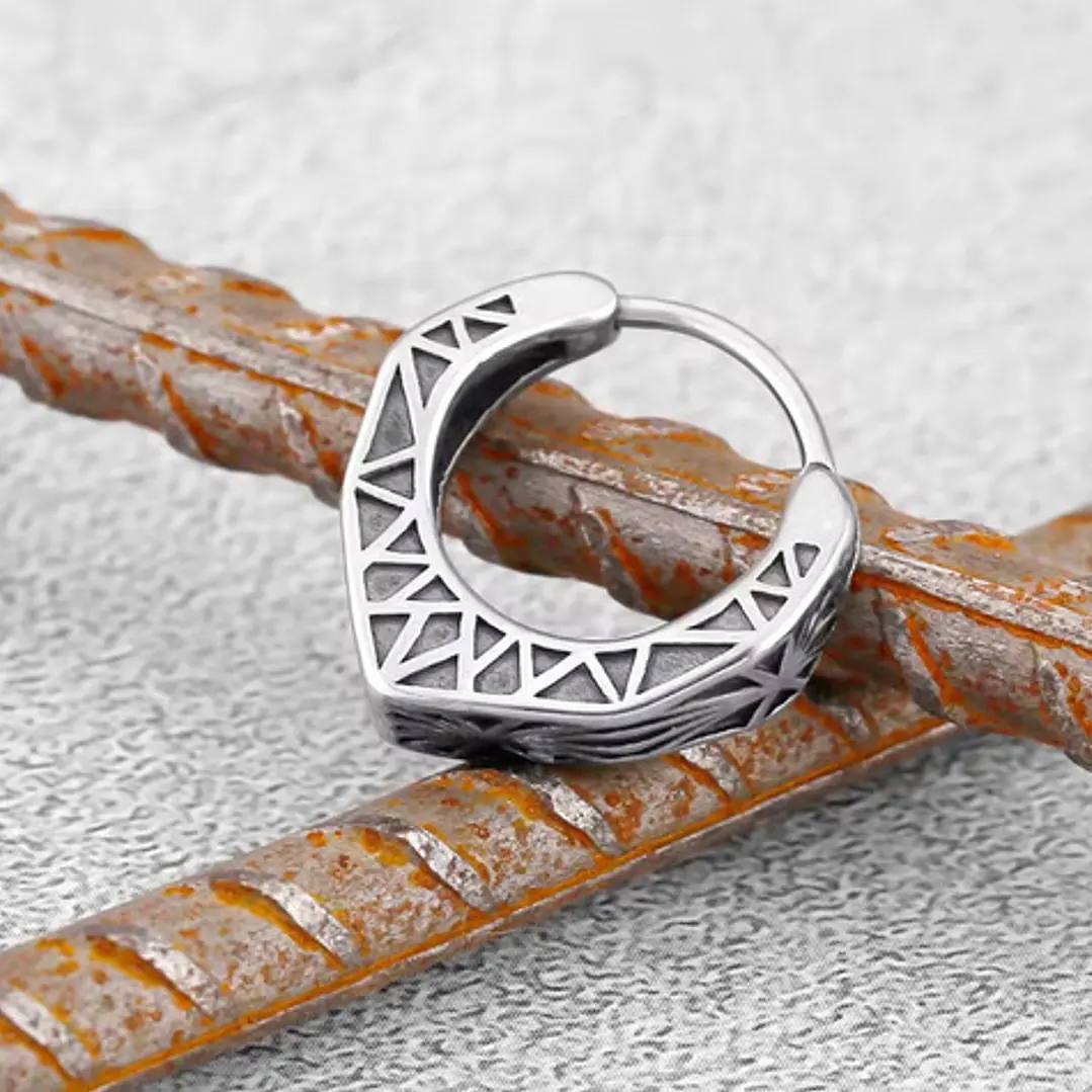 Aros Vikingos Geométricos, Acero Inoxidable, Unisex 4