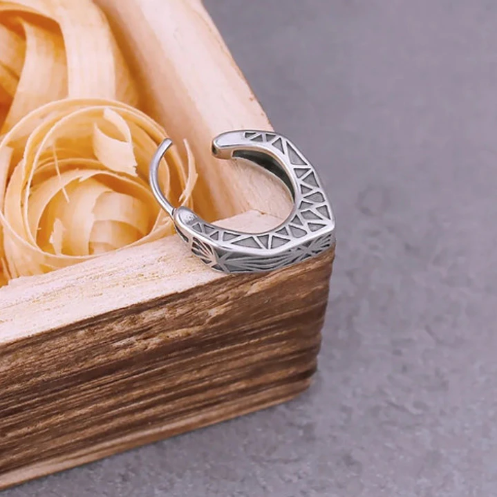 Aros Vikingos Geométricos, Acero Inoxidable, Unisex 5