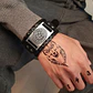 Pulsera Vikinga Vegvísir, Cuero Vegano Negro O Café - Miniatura 3