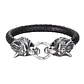 Pulsera Vikinga Fenrir, Cuero Vegano Y Acero Inoxidable - Miniatura 1