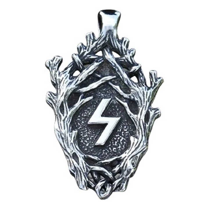 Collar Vikingo Runa Sowilo (sol), Acero Inoxidable, Unisex 1