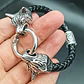 Pulsera Vikinga Fenrir, Cuero Vegano Y Acero Inoxidable - Miniatura 2