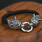 Pulsera Vikinga Fenrir, Cuero Vegano Y Acero Inoxidable - Miniatura 5