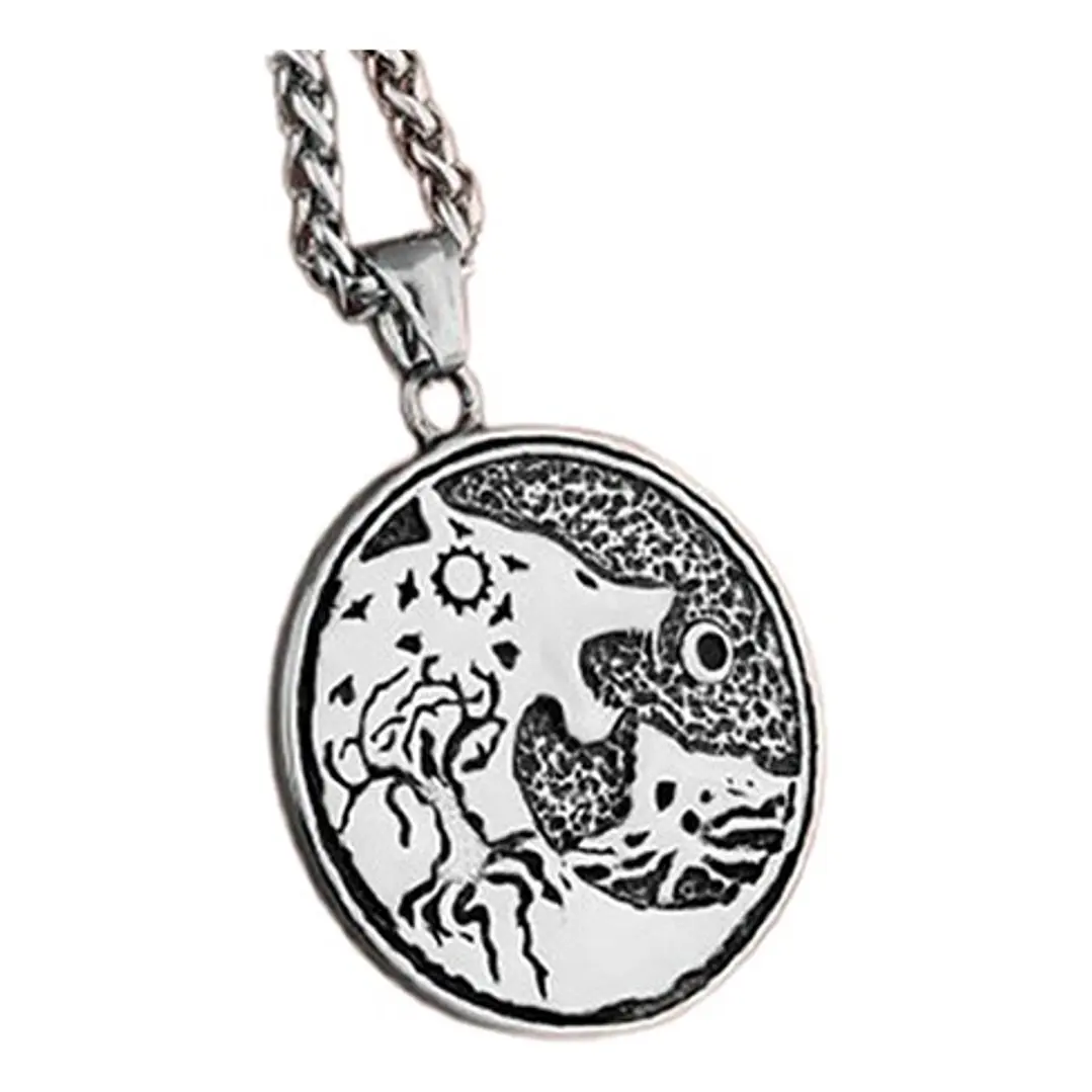 Medallón Vikingo Fenrir, Acero Inoxidable, Hombre 1