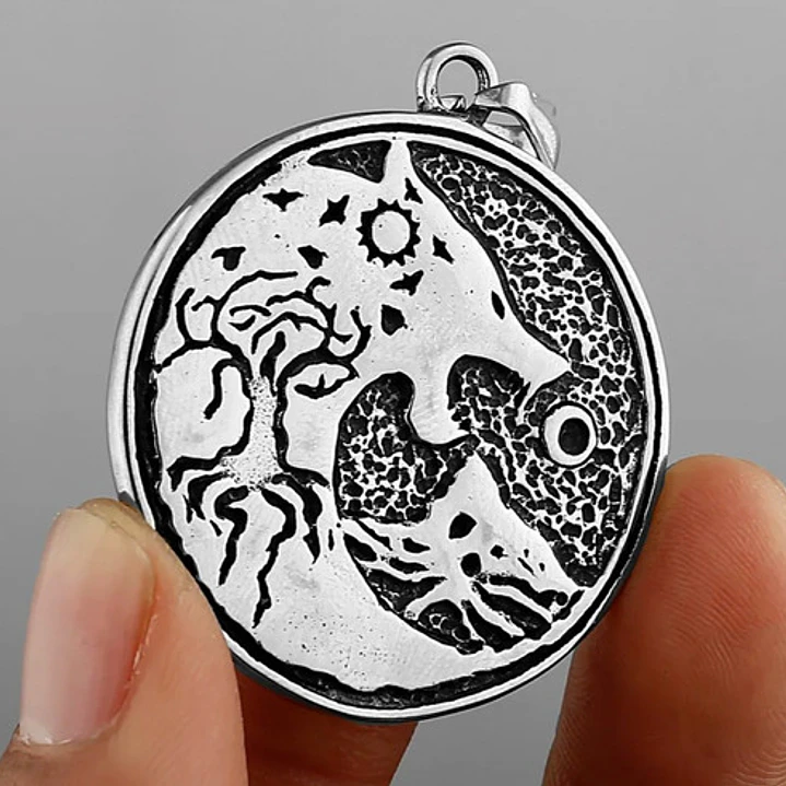 Medallón Vikingo Fenrir, Acero Inoxidable, Hombre 4
